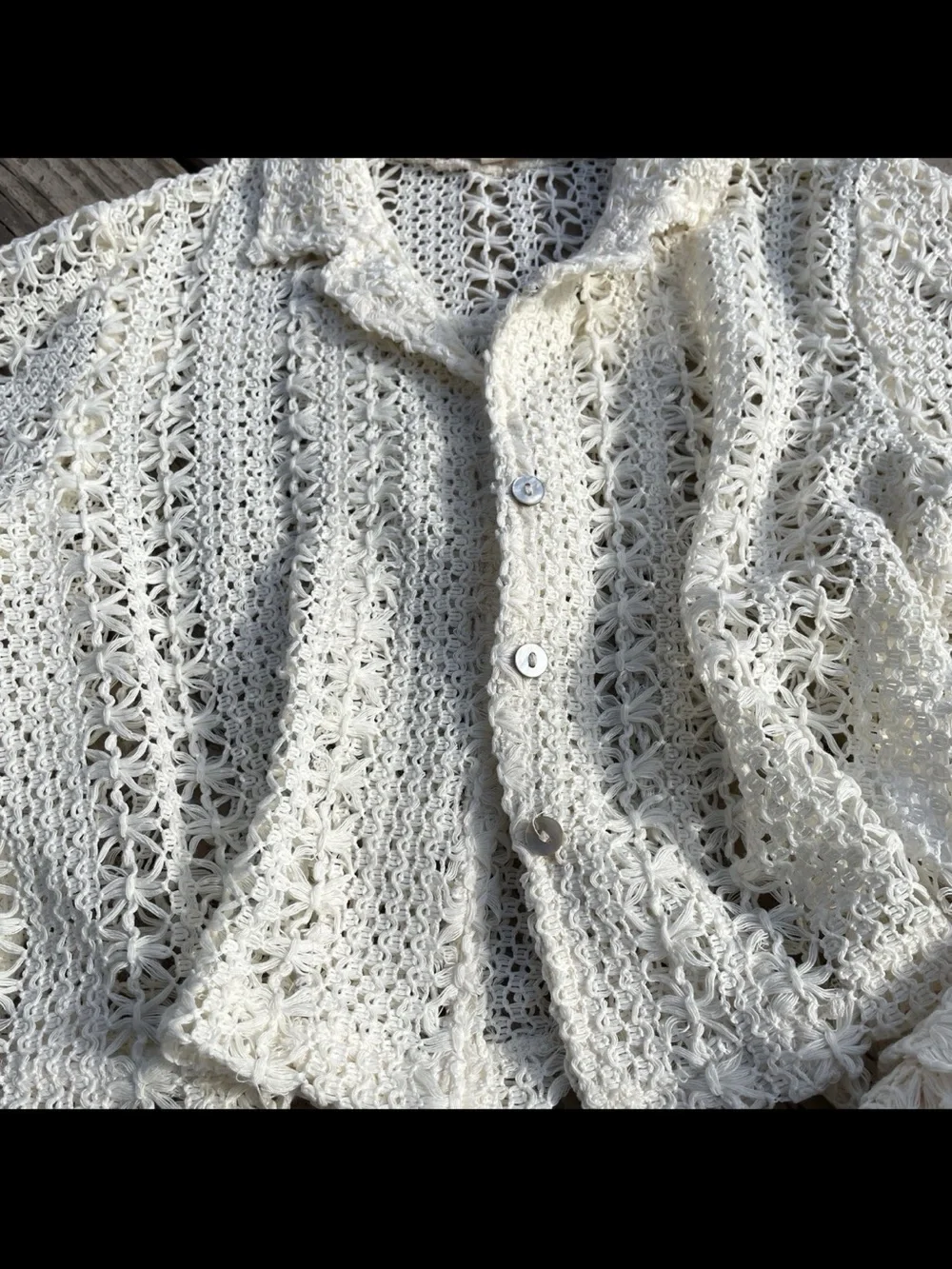 Vintage Havana Kids Off/White Crochet Wide-Leg Matching Set
